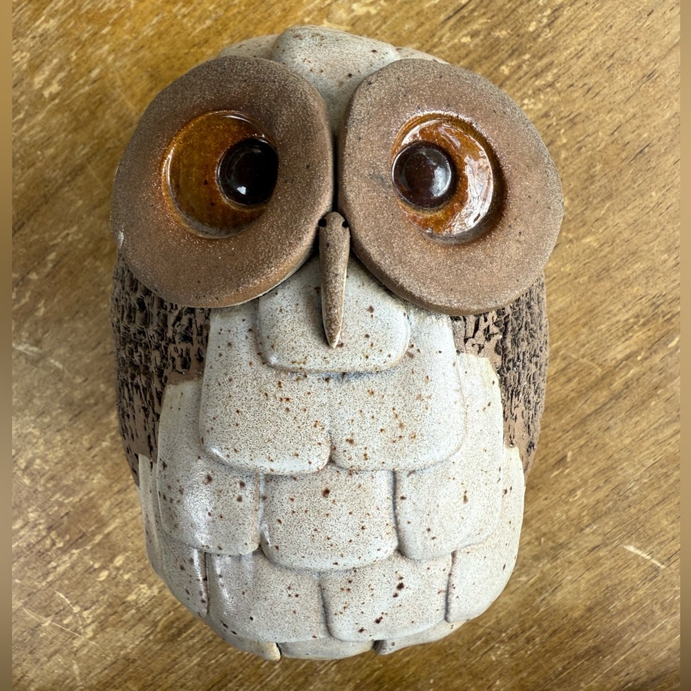 Rare Vintage Clarence Cameron Stoneware Owl Art Pottery